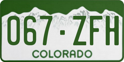 CO license plate 067ZFH