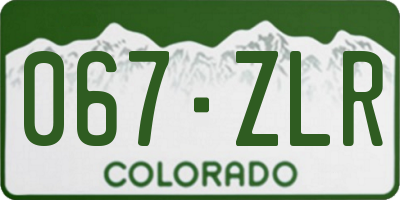CO license plate 067ZLR