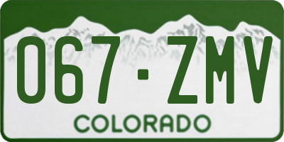 CO license plate 067ZMV