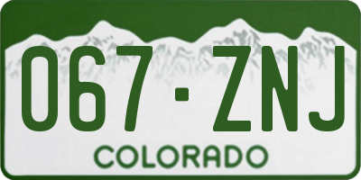 CO license plate 067ZNJ