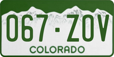 CO license plate 067ZOV