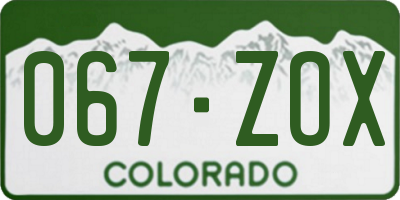 CO license plate 067ZOX