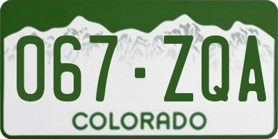 CO license plate 067ZQA