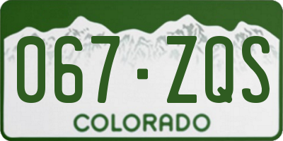 CO license plate 067ZQS