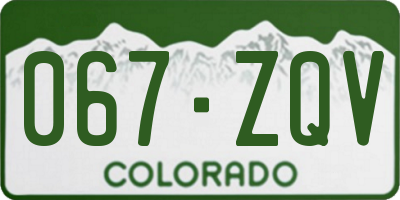 CO license plate 067ZQV
