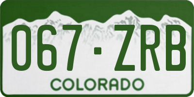 CO license plate 067ZRB