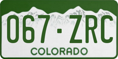 CO license plate 067ZRC