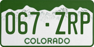 CO license plate 067ZRP