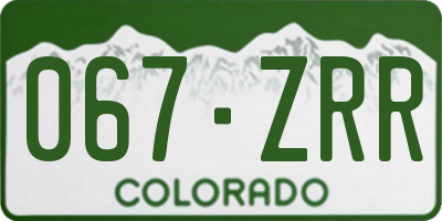 CO license plate 067ZRR