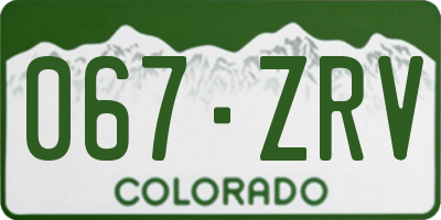 CO license plate 067ZRV