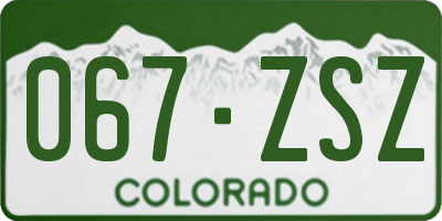 CO license plate 067ZSZ