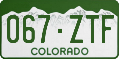 CO license plate 067ZTF