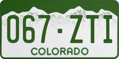 CO license plate 067ZTI