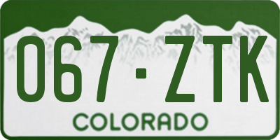 CO license plate 067ZTK