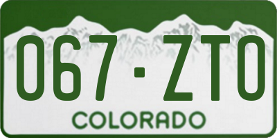 CO license plate 067ZTO