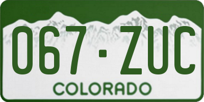 CO license plate 067ZUC