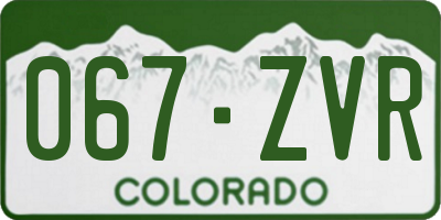 CO license plate 067ZVR