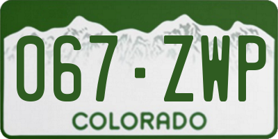 CO license plate 067ZWP