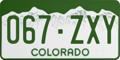 CO license plate 067ZXY