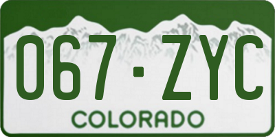 CO license plate 067ZYC
