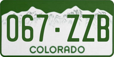 CO license plate 067ZZB