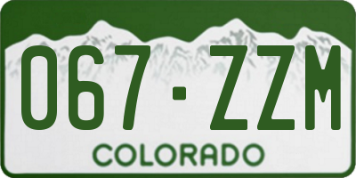 CO license plate 067ZZM