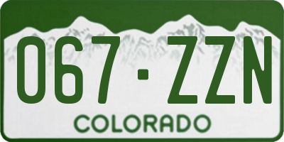 CO license plate 067ZZN