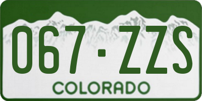 CO license plate 067ZZS