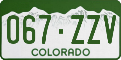 CO license plate 067ZZV