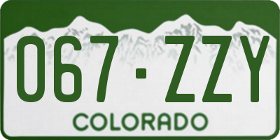 CO license plate 067ZZY