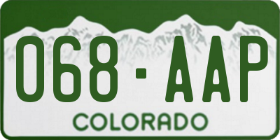 CO license plate 068AAP