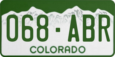 CO license plate 068ABR