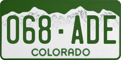 CO license plate 068ADE