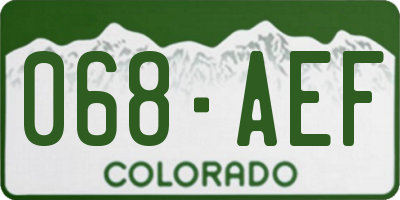 CO license plate 068AEF