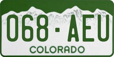 CO license plate 068AEU