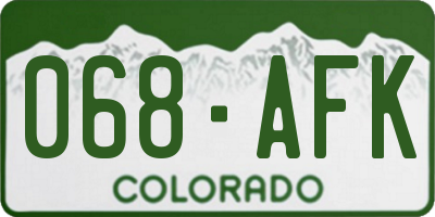 CO license plate 068AFK