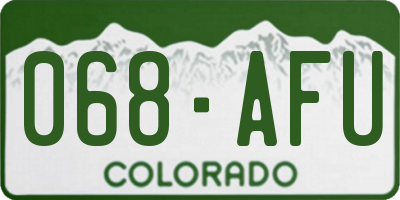 CO license plate 068AFU