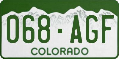 CO license plate 068AGF