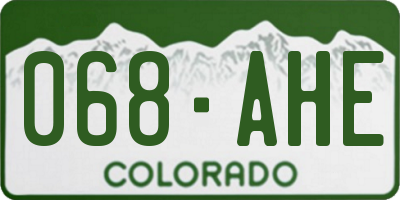 CO license plate 068AHE