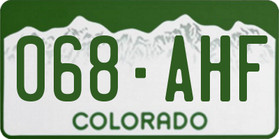 CO license plate 068AHF