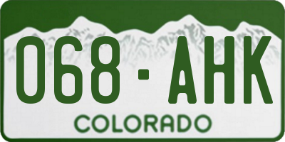 CO license plate 068AHK