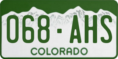 CO license plate 068AHS