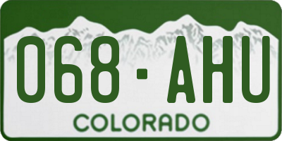 CO license plate 068AHU