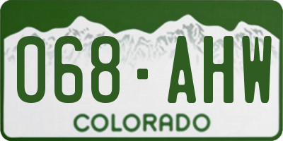 CO license plate 068AHW