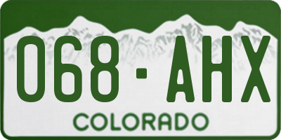 CO license plate 068AHX