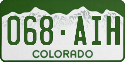 CO license plate 068AIH