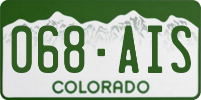 CO license plate 068AIS
