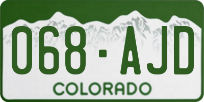 CO license plate 068AJD