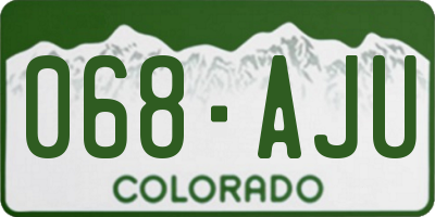 CO license plate 068AJU