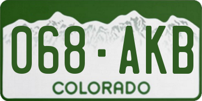 CO license plate 068AKB